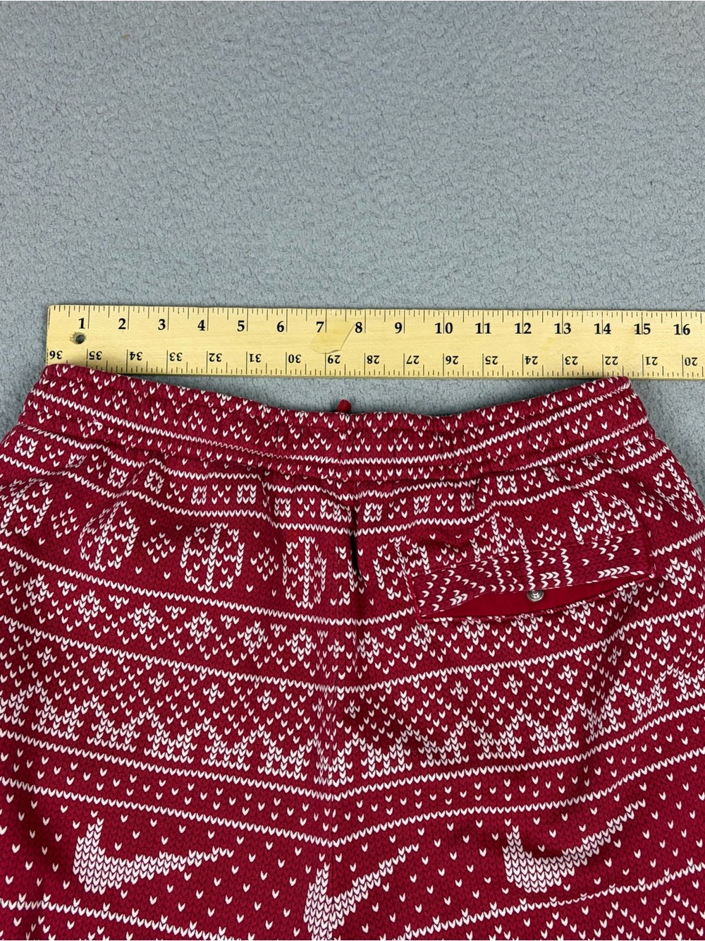 Nike Fair Isle Holiday Fleece Joggers Pants Mens Large Red Sweatpants - Picture 9 of 11